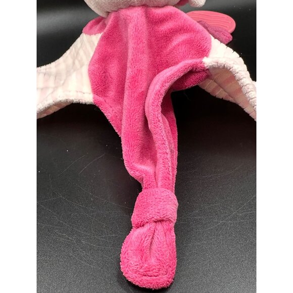 Stephan Baby Elephant Pink Plush Security Blanket Lovey Teether Rings Knot READ - Picture 11 of 16